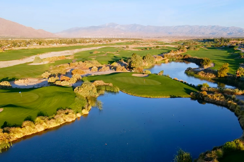 golf course with water